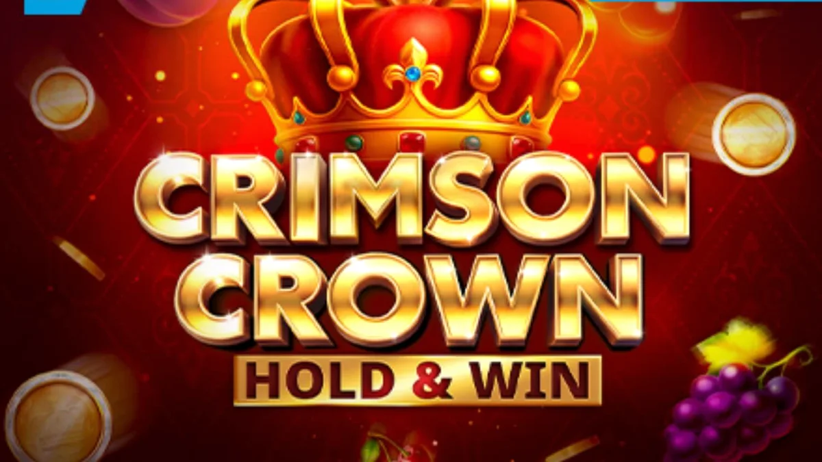 Tampilan visual slot Crimson Crown dengan tema buah dan mahkota emas